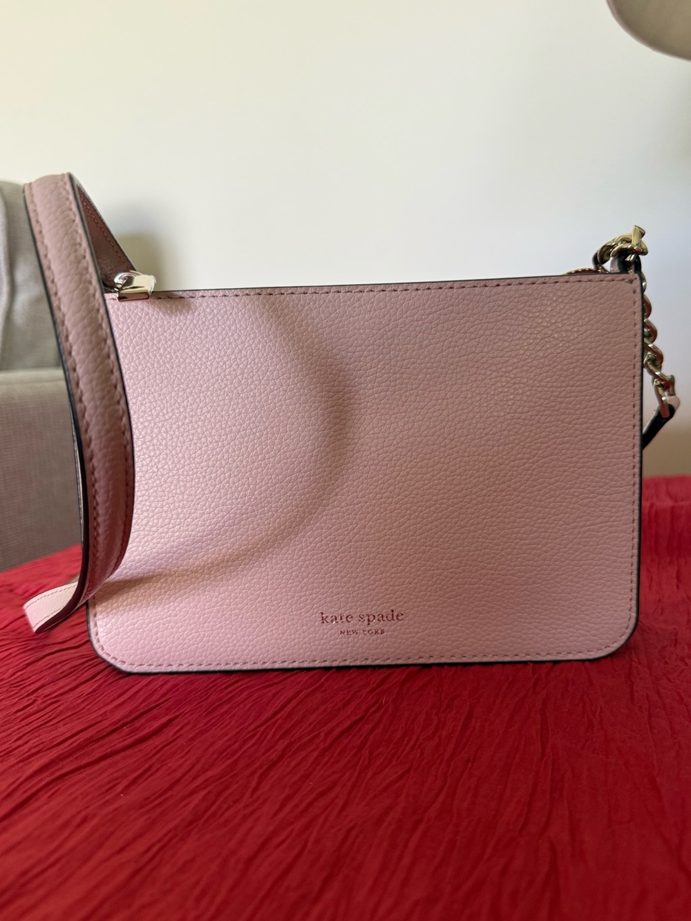 kate spade Blush Pink Pebbled Leather Crossbody with Gold Hardware